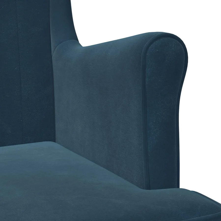 Fauteuil Bleu Velours - 7
