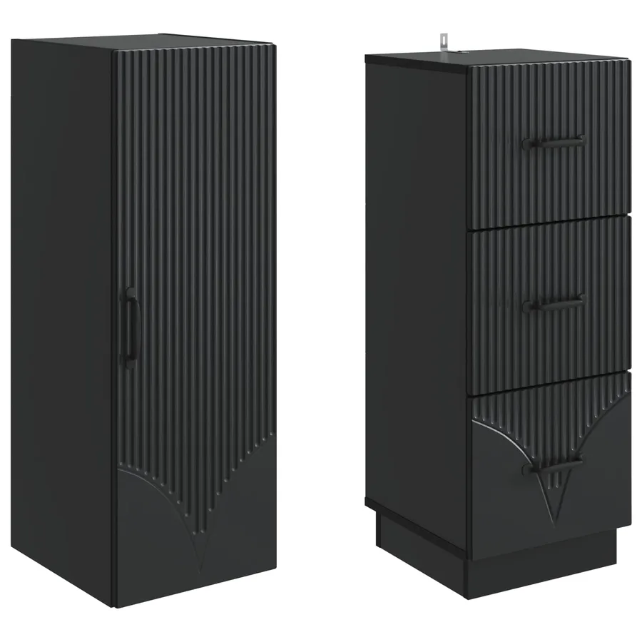 Ensemble de Meubles 2 pcs Noir 33 x 34,5 x 87 cm - 4