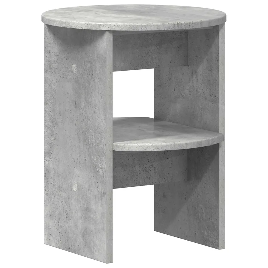 Meuble d'appoint Gris Béton Ø40 x 50 cm Bois d’ingénierie - 2