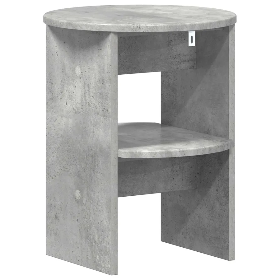 Meuble d'appoint Gris Béton Ø40 x 50 cm Bois d’ingénierie - 6