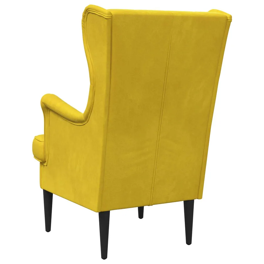 Fauteuil Jaune Velours - 6