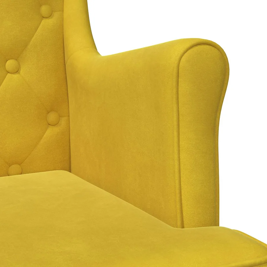 Fauteuil Jaune Velours - 7