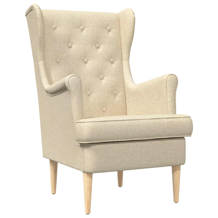 Fauteuil Crème Tissu - 2