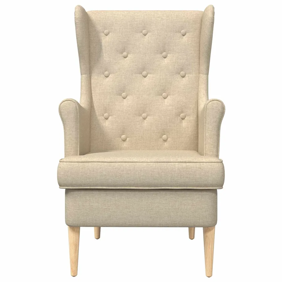 Fauteuil Crème Tissu - 4