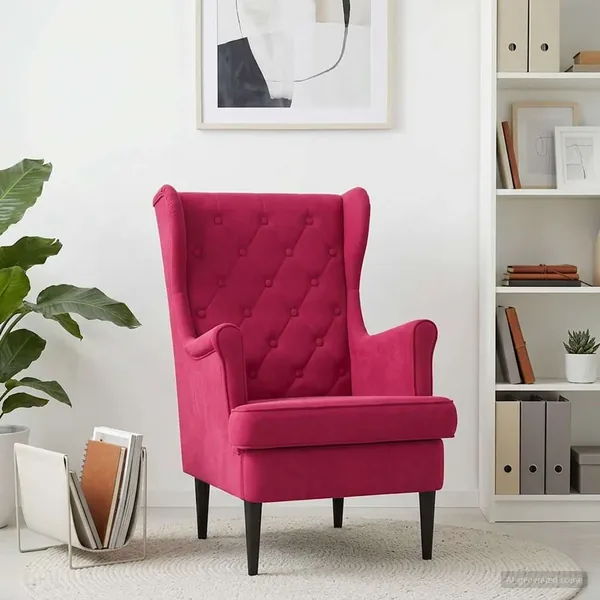 Fauteuil Bordeaux Velours