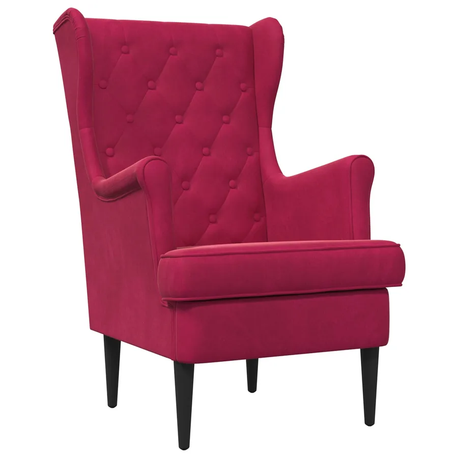 Fauteuil Bordeaux Velours - 2