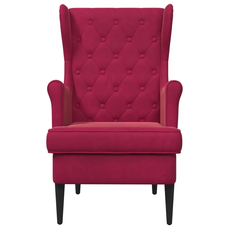 Fauteuil Bordeaux Velours - 4
