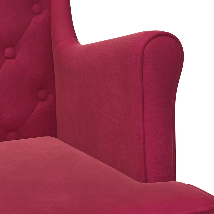 Fauteuil Bordeaux Velours - 7