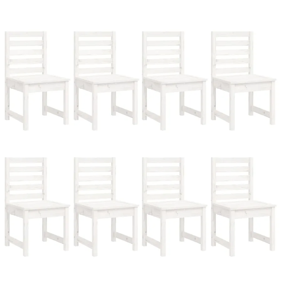 Ensemble à manger de jardin 11 pcs blanc bois massif de pin - 6