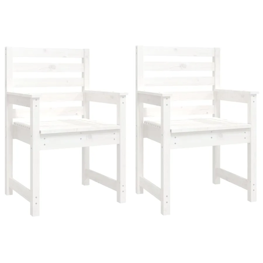 Ensemble à manger de jardin 11 pcs blanc bois massif de pin - 7