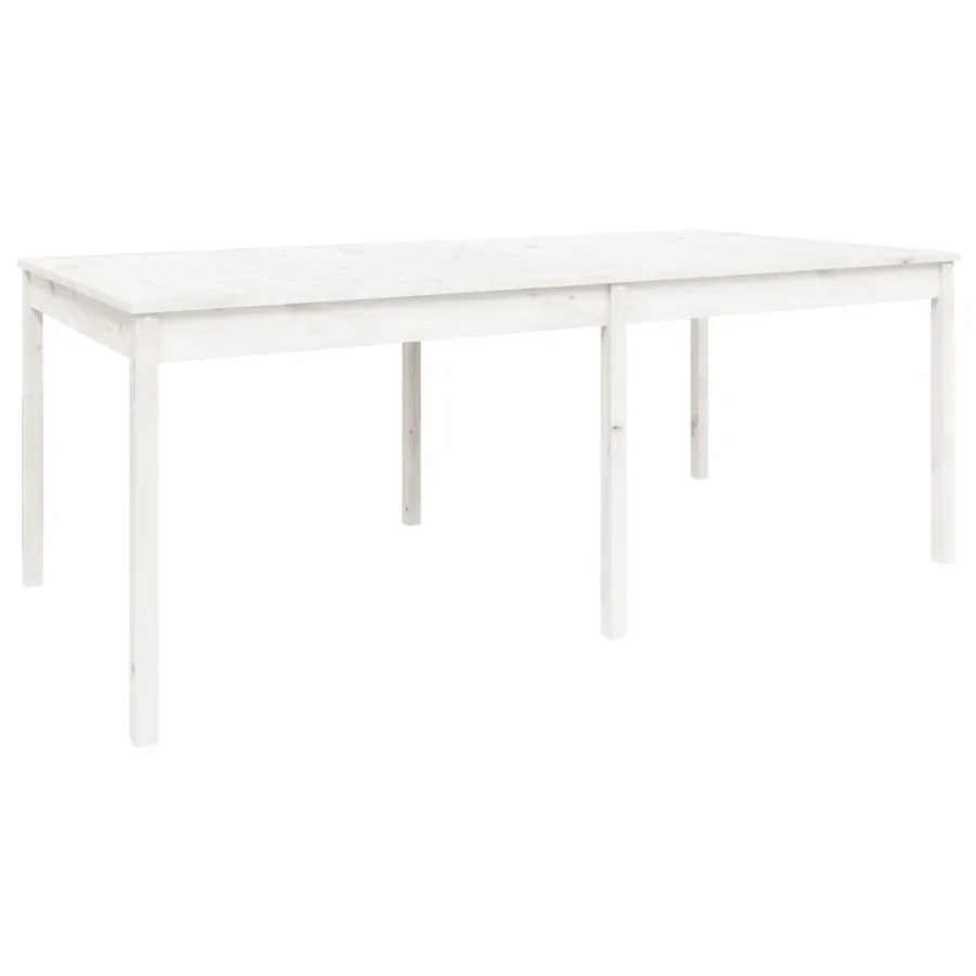 Ensemble à manger de jardin 11 pcs blanc bois massif de pin - 8