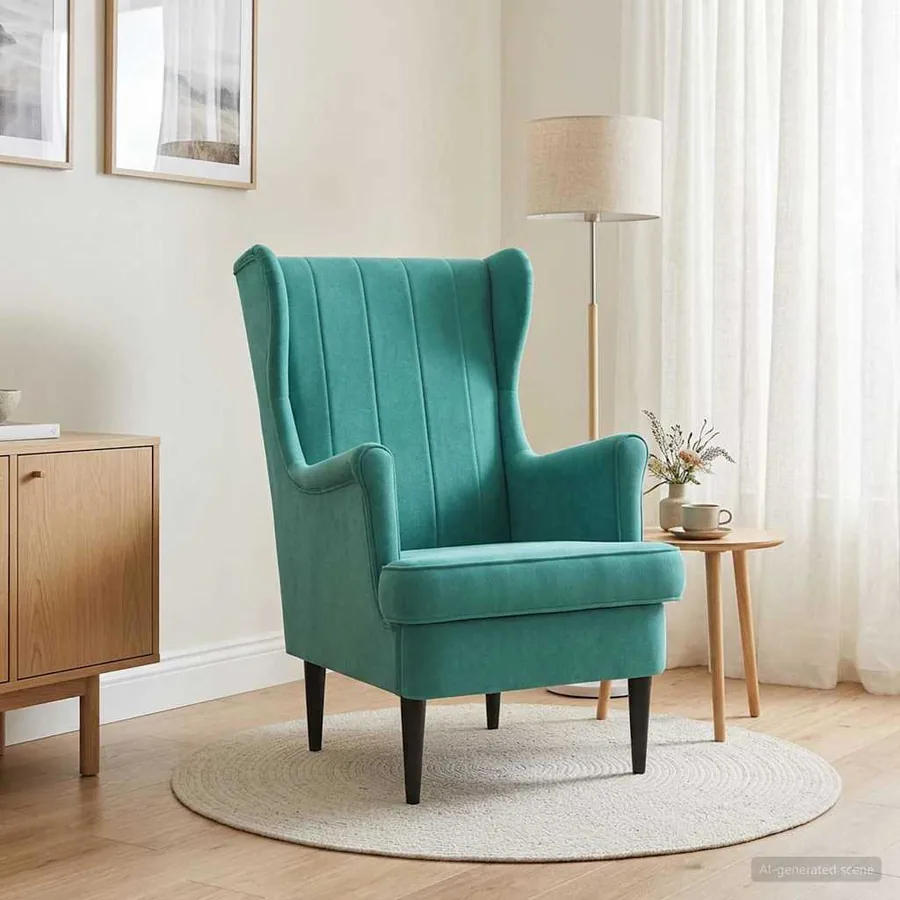 Fauteuil Turquoise Velours