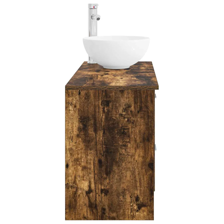 Ensemble de mobilier de salle de bain 2 pcs Chêne fumé - 5
