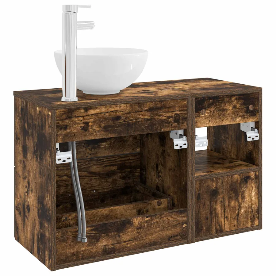 Ensemble de mobilier de salle de bain 2 pcs Chêne fumé - 6