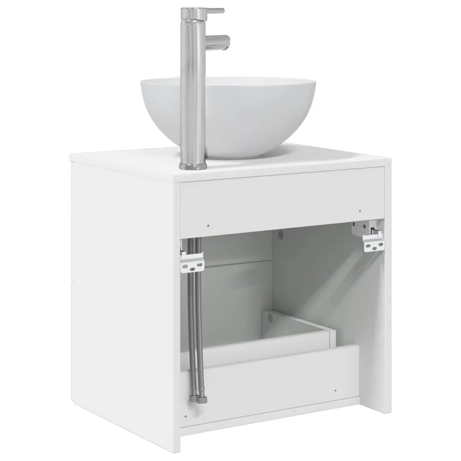 Vanité de lavabo mural Blanc 49,5 x 41 x 64,5 cm - 5