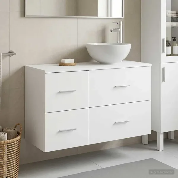 Ensemble de mobilier de salle de bain 2 pcs Blanc
