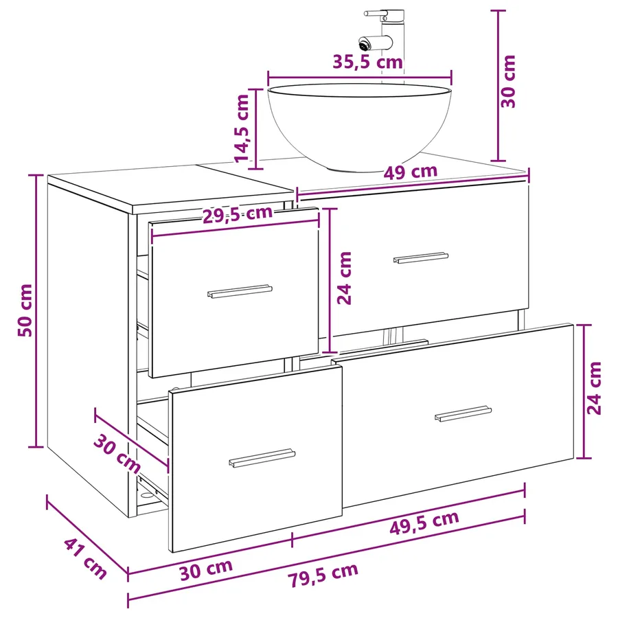 Ensemble de mobilier de salle de bain 2 pcs Blanc - 10