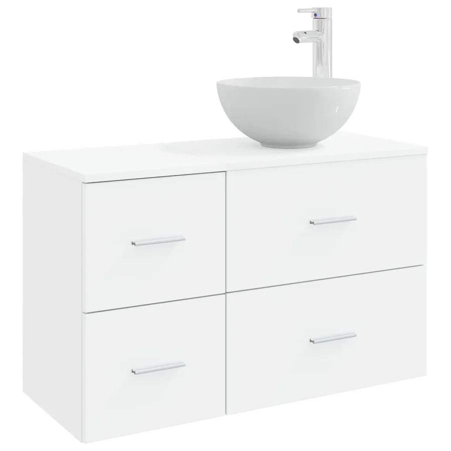 Ensemble de mobilier de salle de bain 2 pcs Blanc - 2