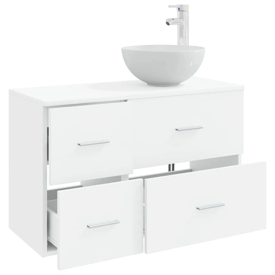 Ensemble de mobilier de salle de bain 2 pcs Blanc - 3