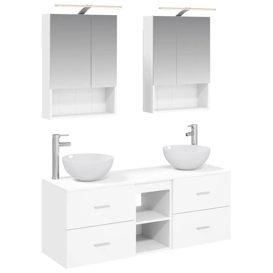 Ensemble de mobilier de salle de bain 5 pcs Blanc - 2