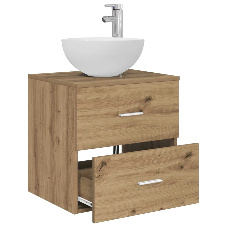 Vanité de lavabo mural Chêne artisanal 49,5 x 41 x 64,5 cm - 3