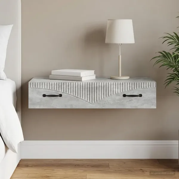 Table d'appoint murale Gris béton 87,5 x 34,5 x 17 cm