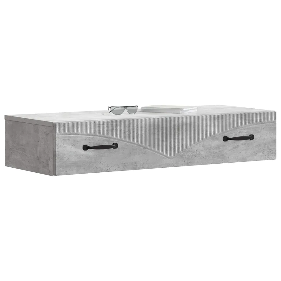 Table d'appoint murale Gris béton 87,5 x 34,5 x 17 cm - 3