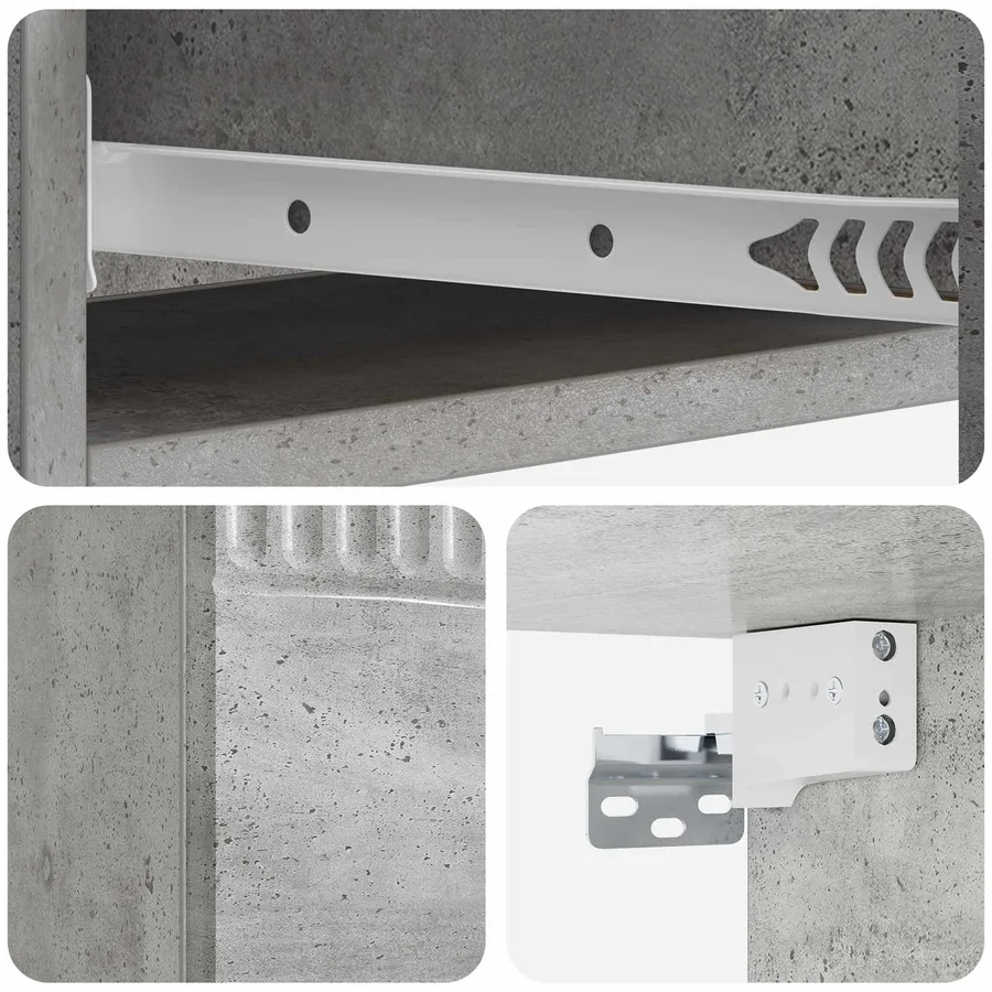 Table d'appoint murale Gris béton 87,5 x 34,5 x 17 cm - 8