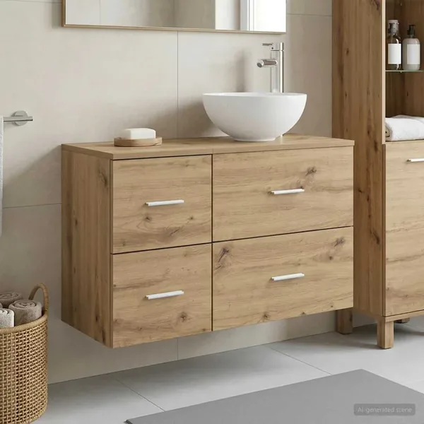Ensemble de mobilier de salle de bain 2 pc Chêne artisanal