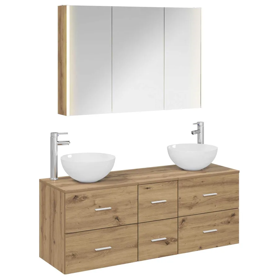 Ensemble de mobilier de salle de bain 4 pc Chêne artisanal - 2