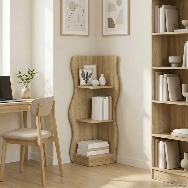 Étagère d'angle Chêne Sonoma 34 x 33 x 102 cm Bois d'ingénierie