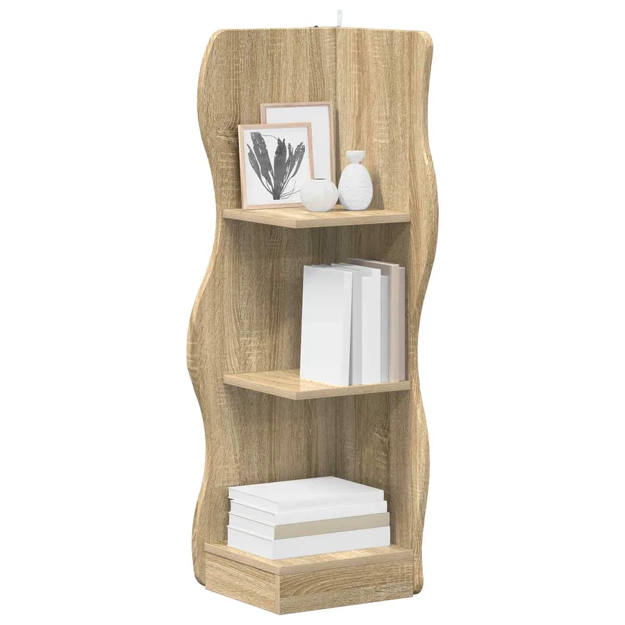 Étagère d'angle Chêne Sonoma 34 x 33 x 102 cm Bois d'ingénierie - 3