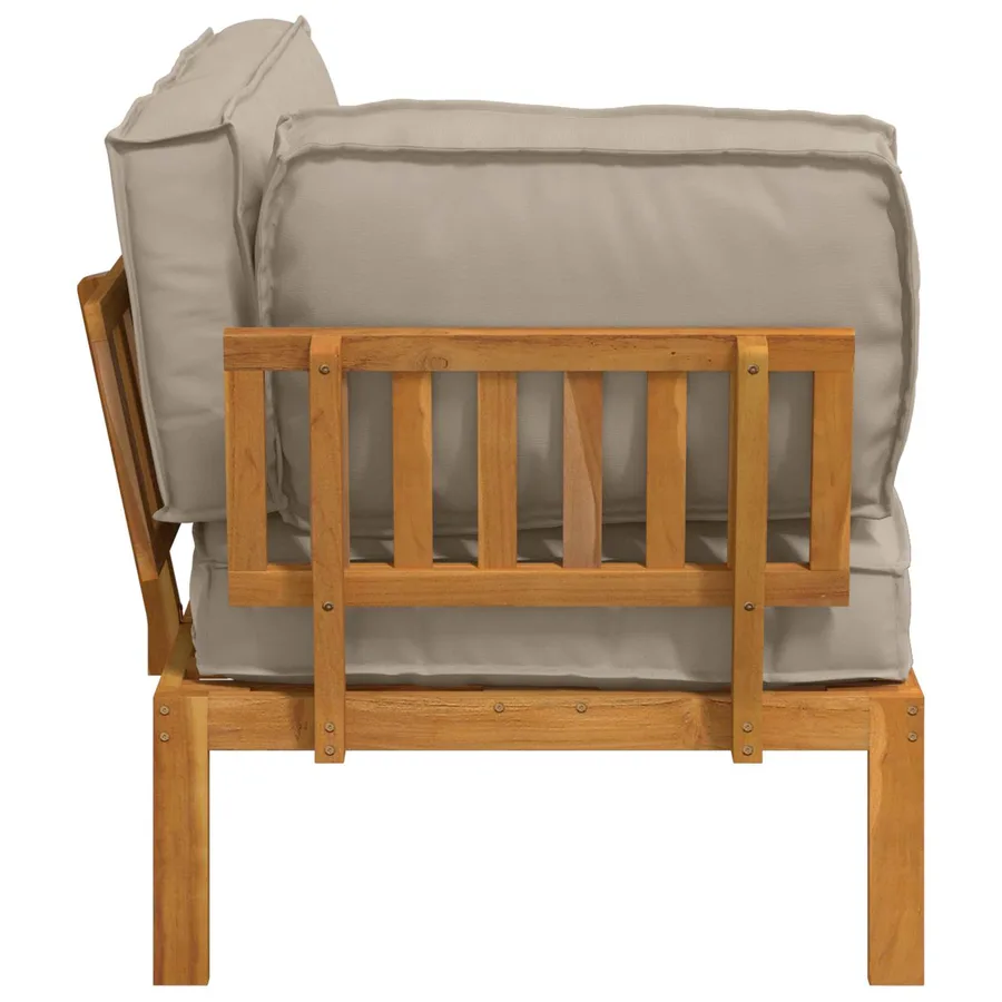 Ensemble de Canapés Taupe 133 x 92 x 69 cm Bois d'Acacia Massif - 7