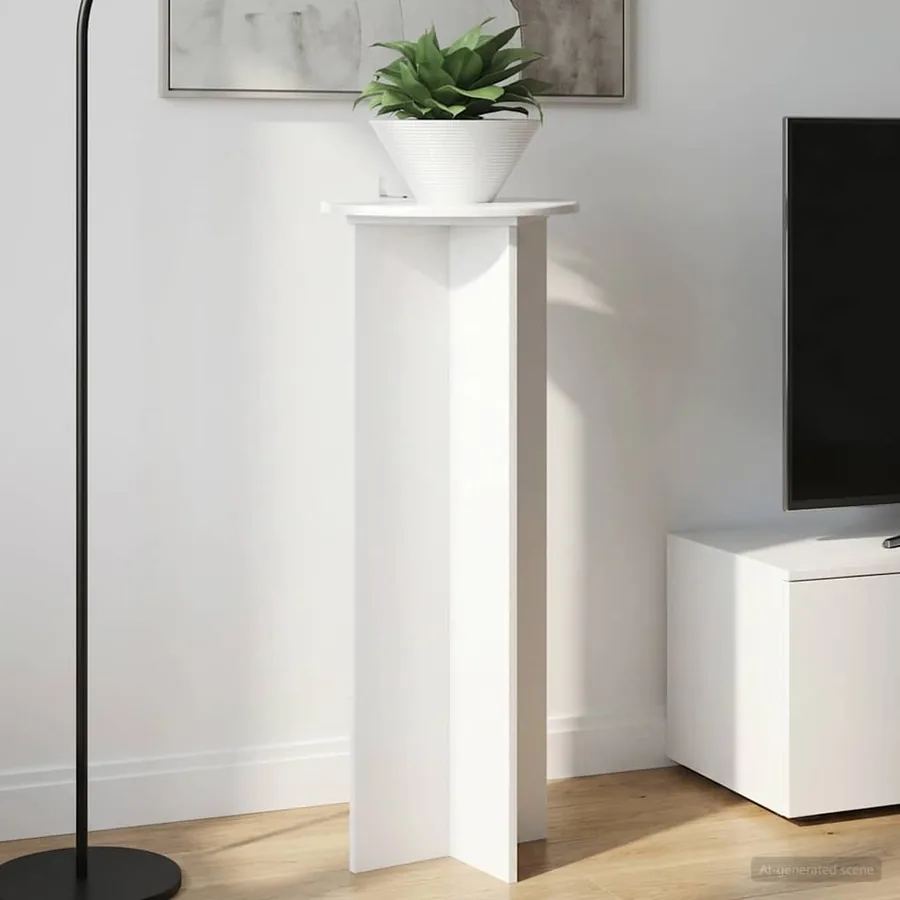 Support de Plante 2 pcs Blanc brillant Ø40 x 100 cm