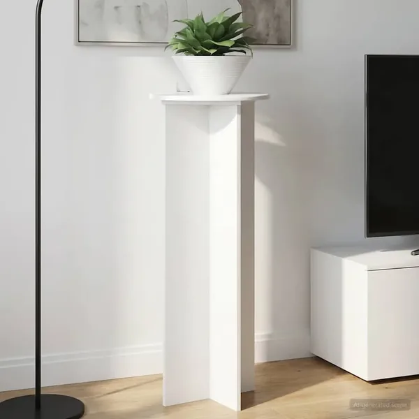 Support de Plante 2 pcs Blanc brillant Ø40 x 100 cm