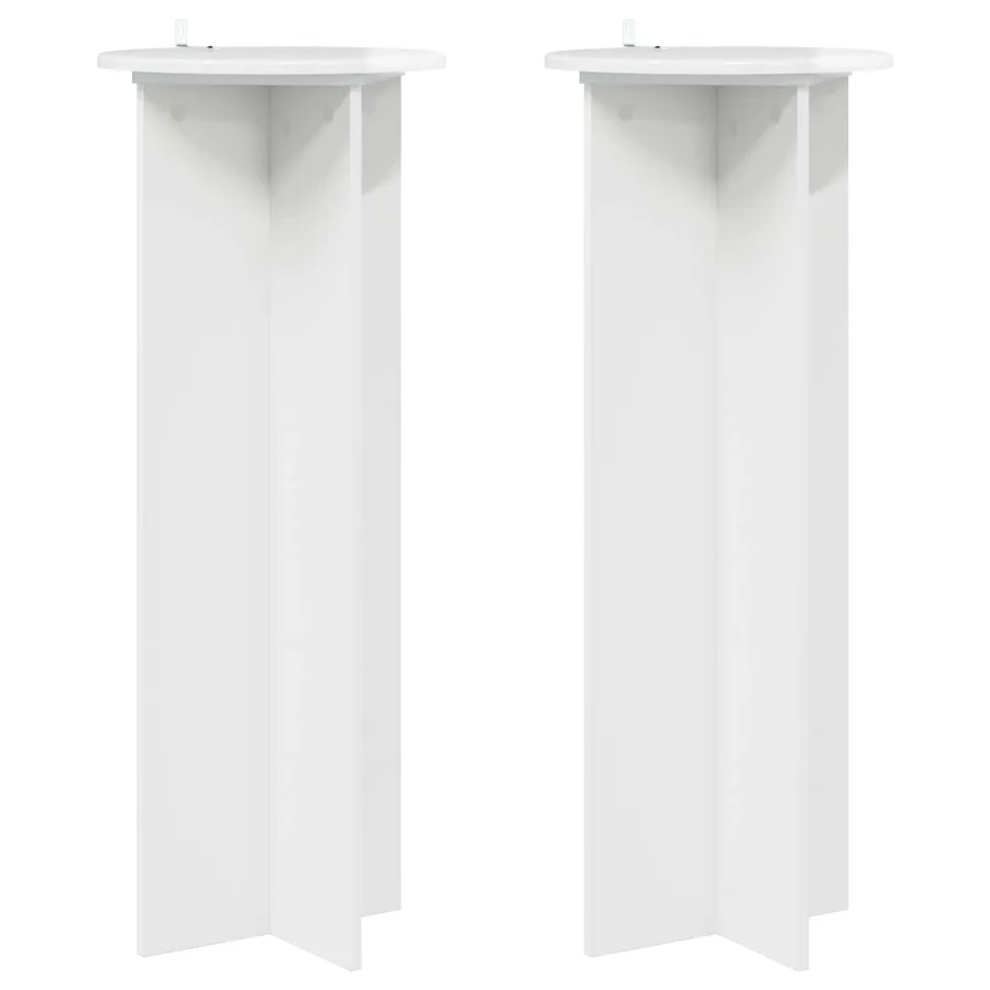 Support de Plante 2 pcs Blanc brillant Ø40 x 100 cm - 2