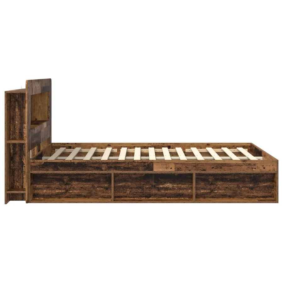 Cadre de lit avec rangement Bois ancien 160 x 200 cm - 4