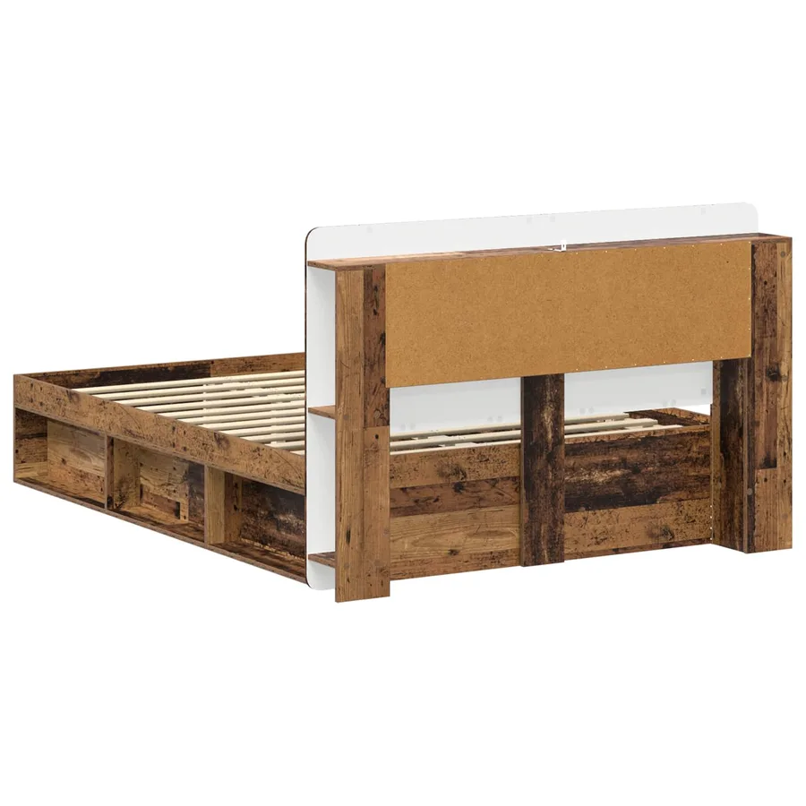 Cadre de lit avec rangement Bois ancien 160 x 200 cm - 5