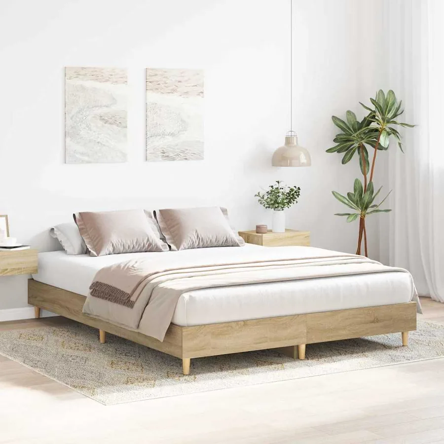 Cadre de lit Sonoma 152 x 203 cm Bois d'ingénierie