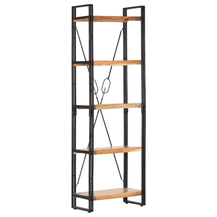Bibliothèque à 5 niveaux 60x30x180 cm Bois d'acacia solide - 8
