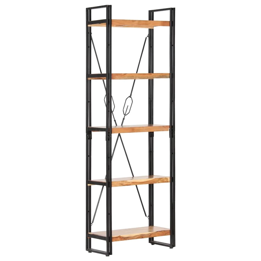 Bibliothèque à 5 niveaux 60x30x180 cm Bois d'acacia solide - 9