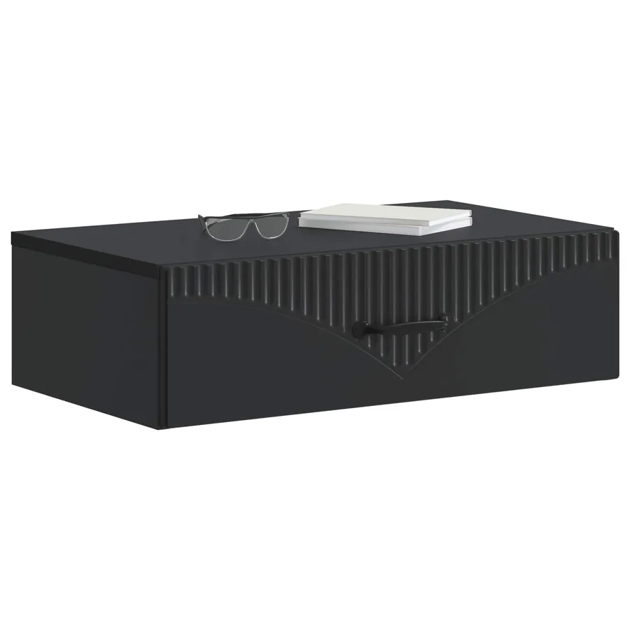 Table d'appoint murale Noir 59 x 34,5 x 17 cm Bois d'ingénierie - 3