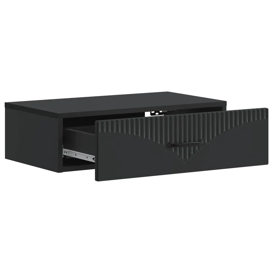 Table d'appoint murale Noir 59 x 34,5 x 17 cm Bois d'ingénierie - 4