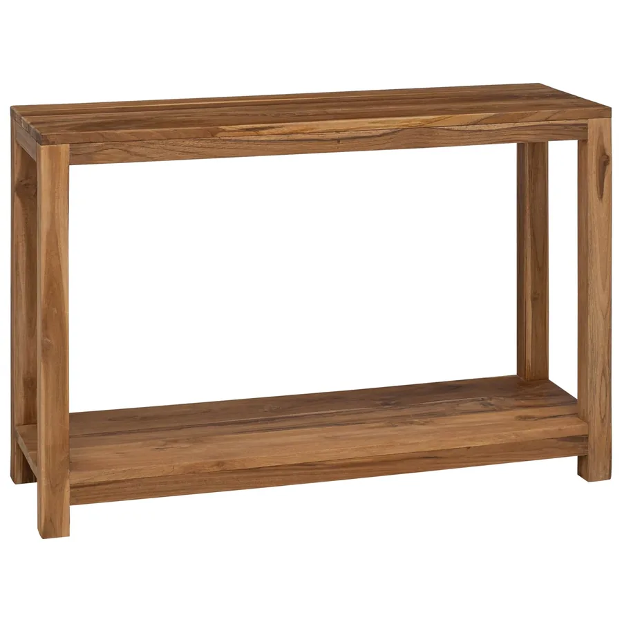 Table console Naturel 110 x 35 x 75 cm Bois de teck massif