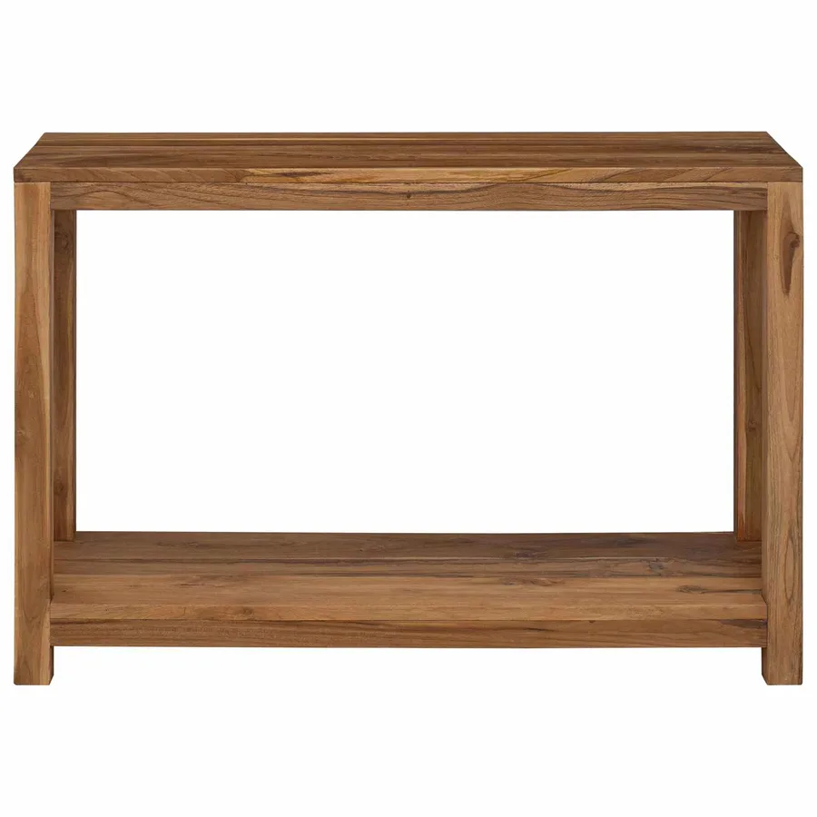 Table console Naturel 110 x 35 x 75 cm Bois de teck massif - 2