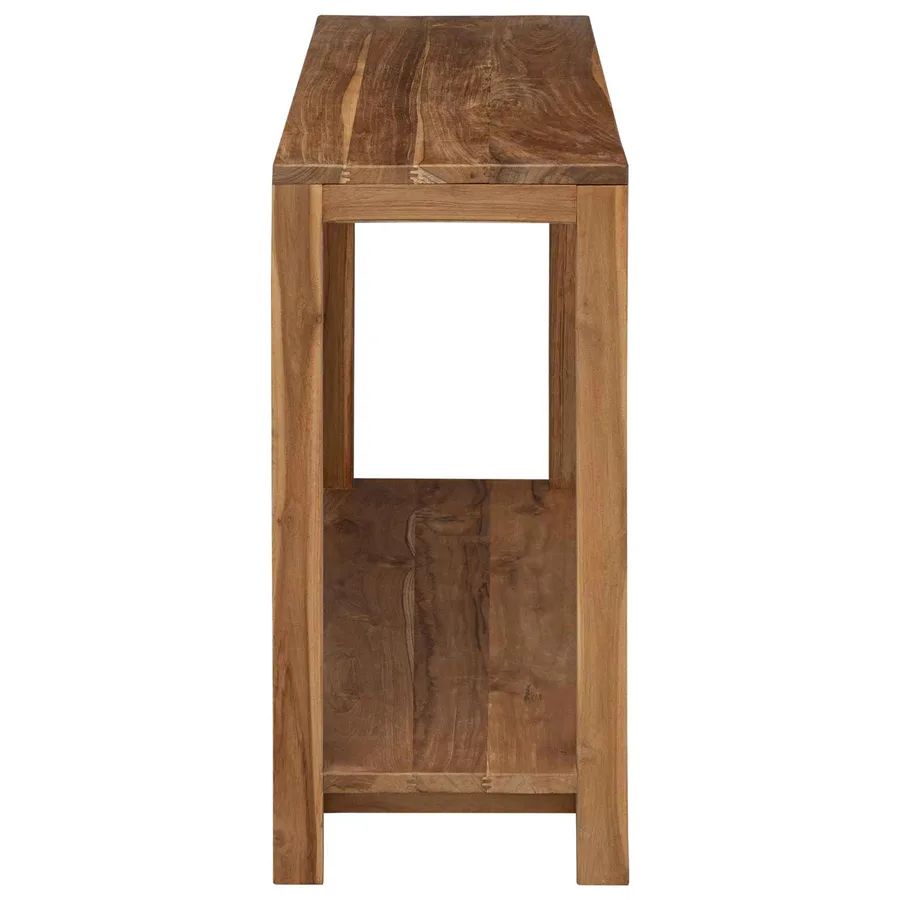 Table console Naturel 110 x 35 x 75 cm Bois de teck massif - 3