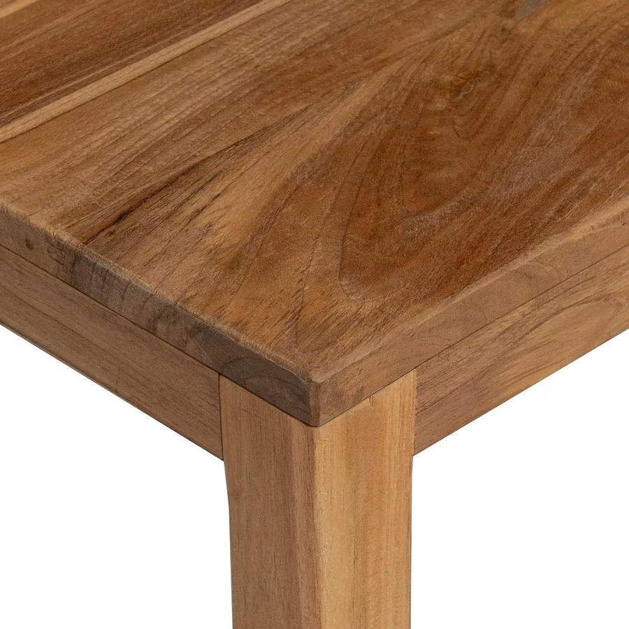 Table console Naturel 110 x 35 x 75 cm Bois de teck massif - 5