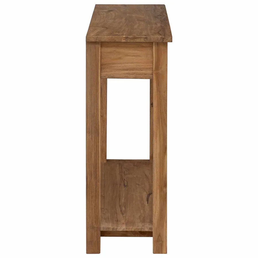 Table console Naturel 90 x 30 x 80 cm Bois de teck massif - 4