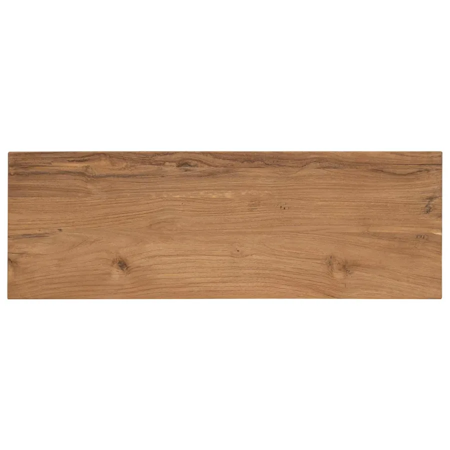 Table console Naturel 90 x 30 x 80 cm Bois de teck massif - 5