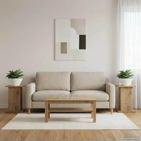 Support de Plante 2 pc Chêne artisanal 30,5 x 30 x 43 cm
